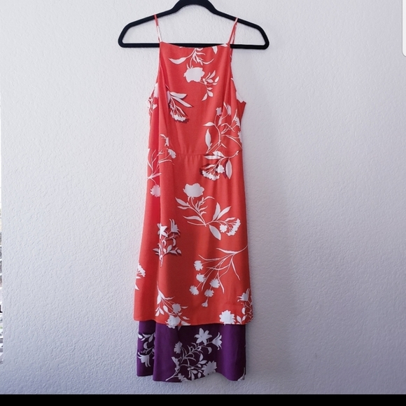 Ann Taylor Orange Purple Summer Dress ♥ - Picture 2 of 6